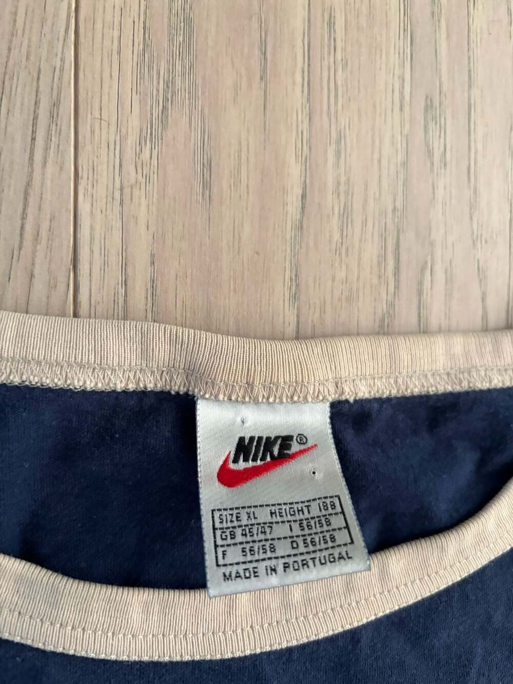 Vintage Nike Italia Soccer Ringer T-Shirt Navy Blue Size XL - Picture 4 of 4
